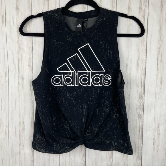 Adidas black knotted tank small - Picture 1 of 4